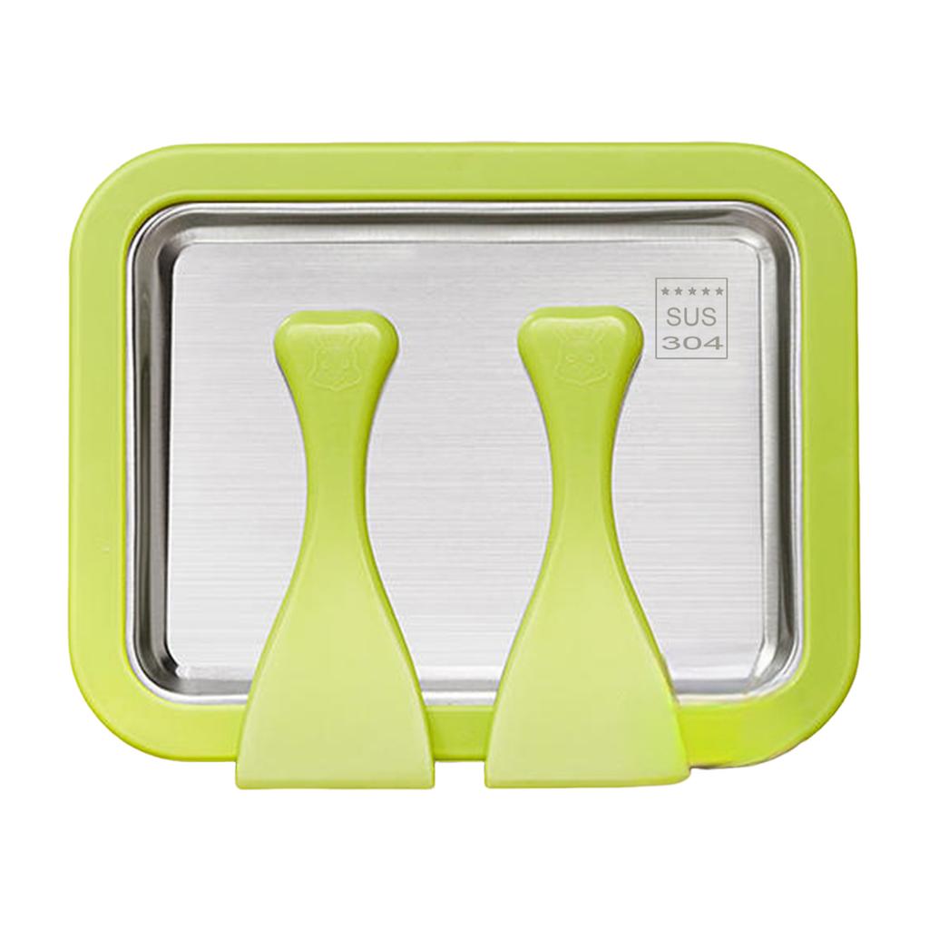 Sofortige Eismaschine mit 2 Schabern Rollende Eismaschine Edelstahl Geeignet für Familien und Partys