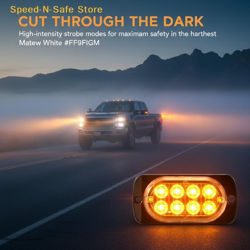 12V-24V Fog Lights LED Work Light Flood Light Off-Road Car External Lights White 8 SMD LED Indicator Light Tail Rear Lamps