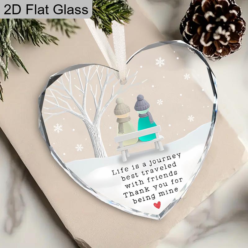 Friendship Keepsake Glass Ornament, Ideal Gift for Friends, Thank You Keepsake, Home Decor, Gift for Friendship Appreciation, Christmas Gift