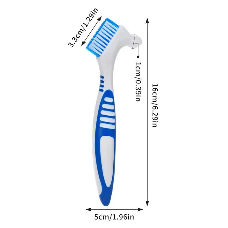 1Pcs Denture Brush Toothbrush Dual Delicate Heads Teeth Braces Oral Cleaning for Men or Women Deticated Brush Brighting Friendly