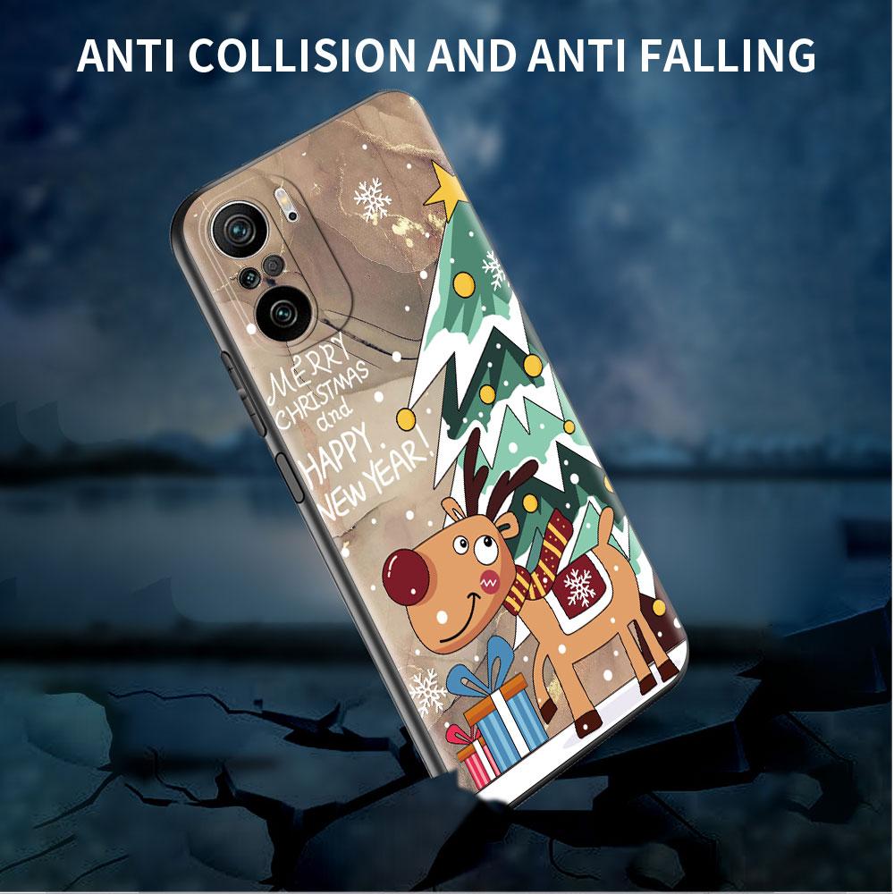 Marble Cute Santa Snowman Case For Xiaomi Redmi Note 11 10 9 Pro K40 10S 9S 9A 9C Phone Cover 9T 8 8T 7 11T Silicone Shell
