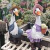 Cute Cartoon Duck Resin Figurine Garden Yard Home Decor Ornament