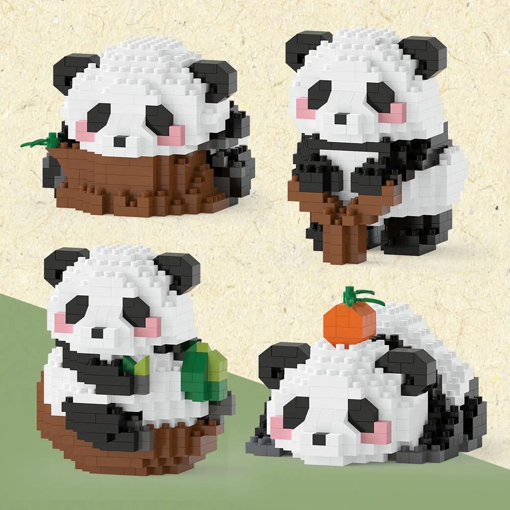 Creative DIY Assemable Animal Cute MINI Chinese Style Animal Panda Building Block Educational Boy Toys For Children Model Bricks