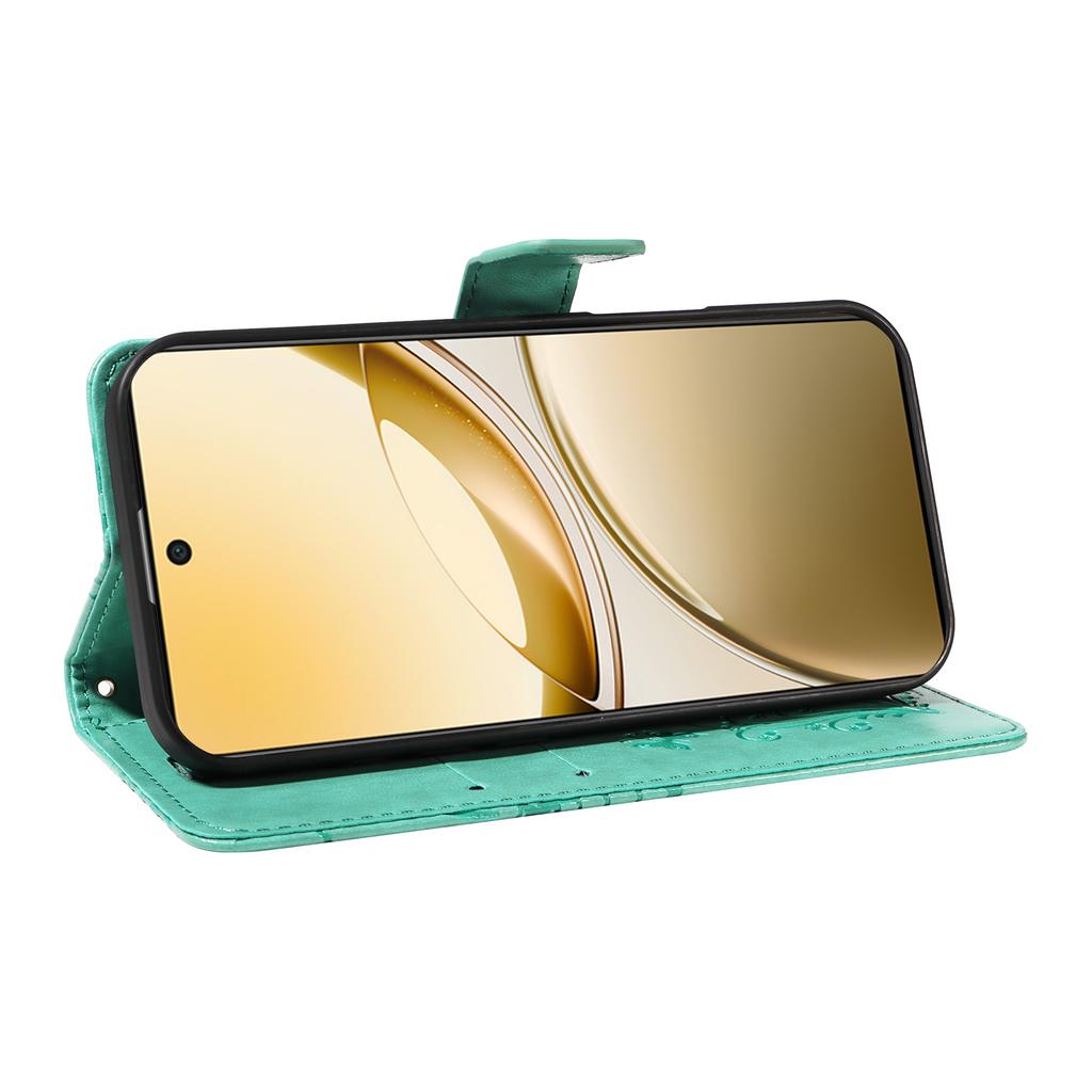 For Vivo V50 5G Wallet Case Floral Butterfly Imprinted Leather Phone Cover Stand - Green