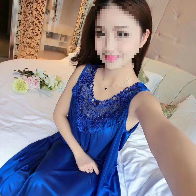 Women's Sexy Lace Summer Camisole Ice Silk Nightdress - Plus Size Loose Fit Home Wear Pajamas