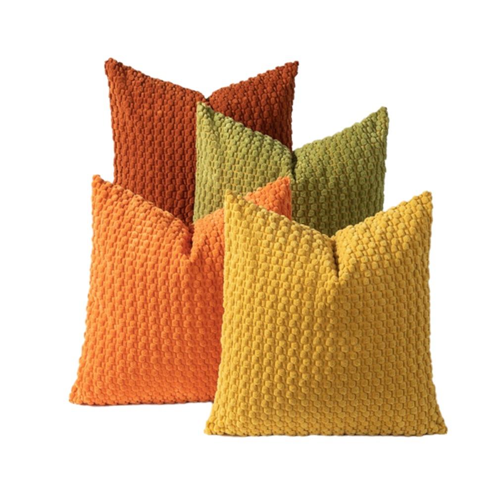 4PCS Solid Color Corn Kernel Throw Pillow Cover Grainy Texture Pillowcase Farmhouse