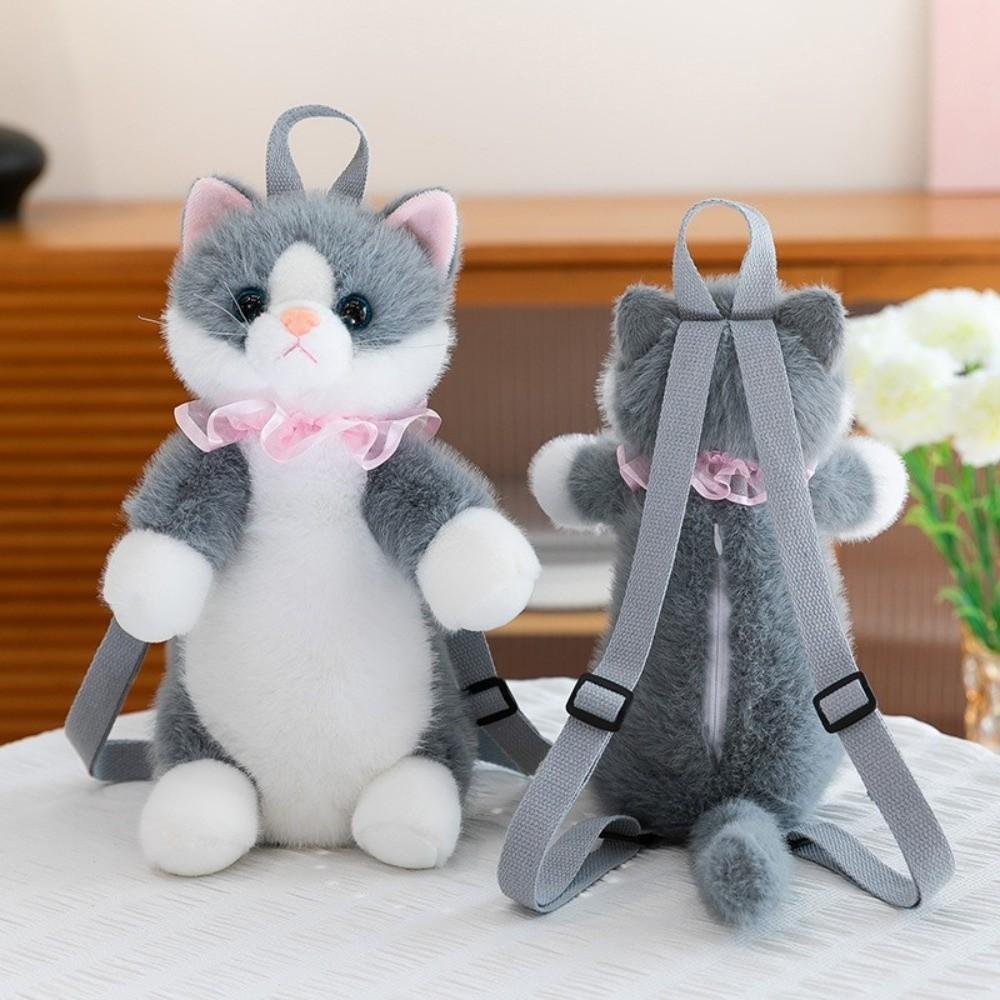 Fluffy Simulated Puppet Daypack Soft Stuffed Animals Plush School Bag  Travel Storage