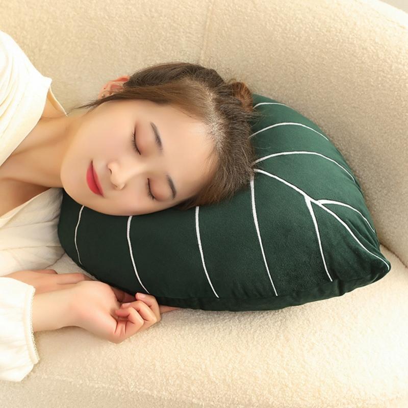 Almofada de folha verde, almofada de planta verde, decoração para casa, quarto, sala de estar, decorações 55KF