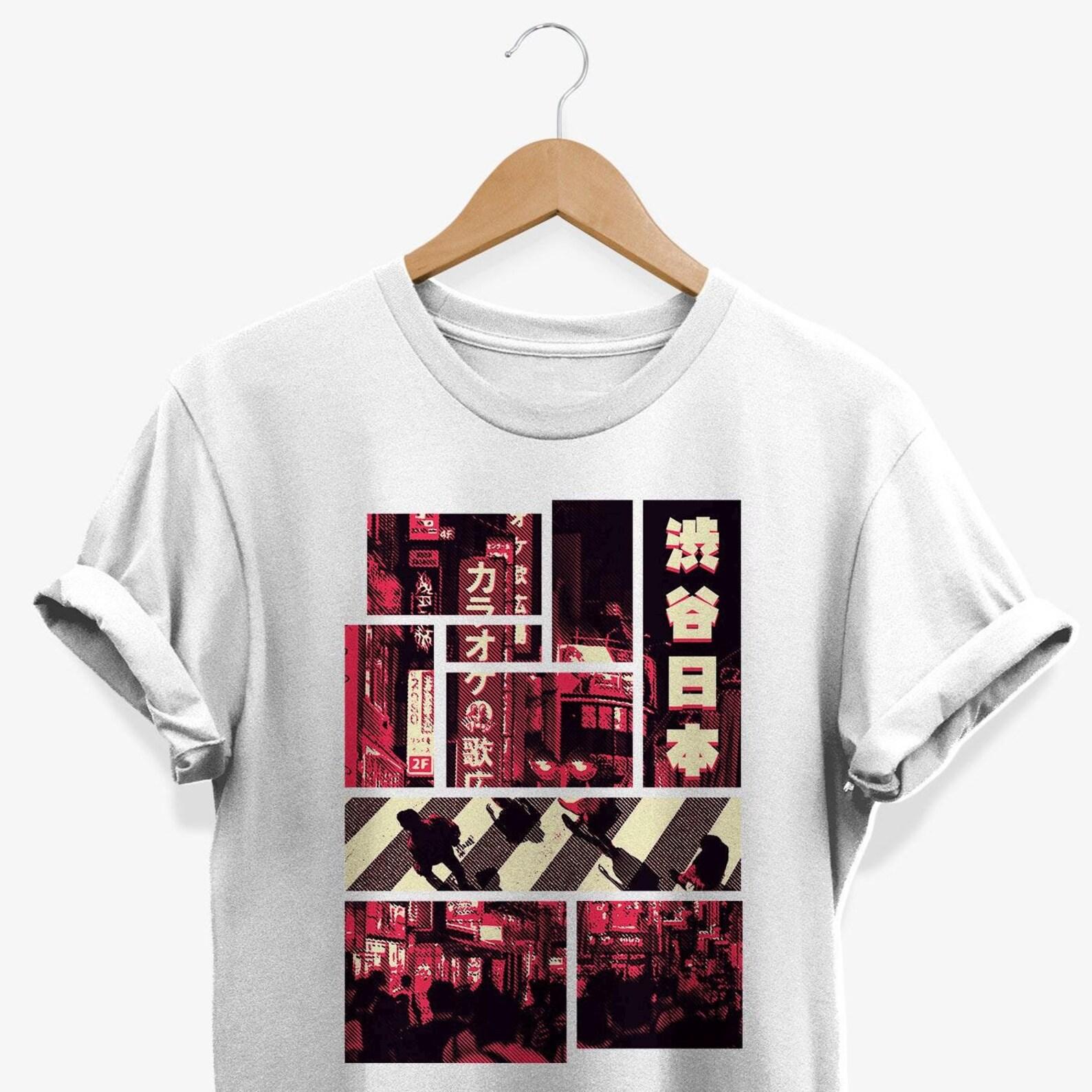 Japanese Street T-shirt | Urban Nightlife Collage Graphic Tee | Urban Steetstyle Clothing | Japan Streetwear 2XL