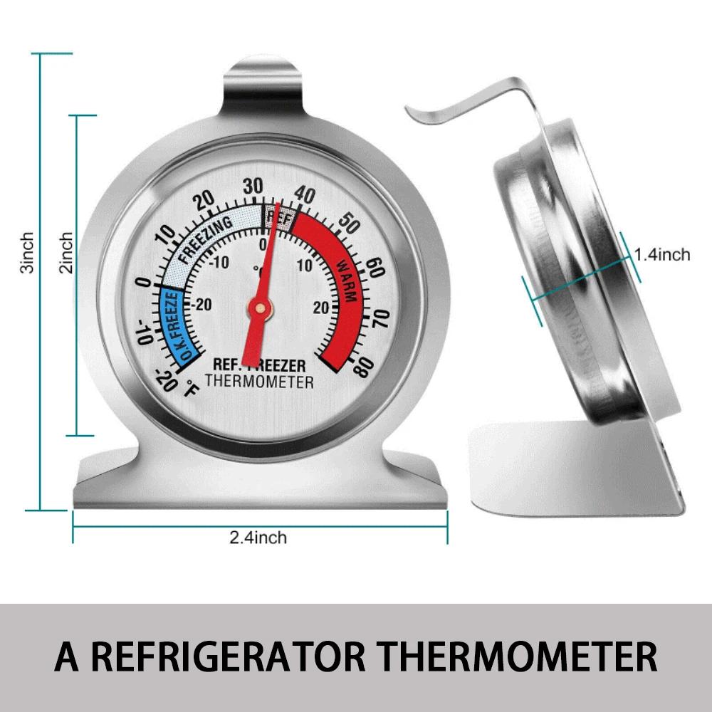 

Термометр для холодильника Классический термометр для холодильника Большой циферблат с красным индикатором Термометр для морозильника Холодильник Охладитель