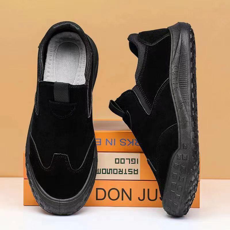 One-pedal men's shoes casual and comfortable men's casual tooling shoes trendy fashion low-top work shoes