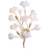 Romantic Flowers Foyer LED Wall Lamp Ceramics Leaf Bedroom Hotel Sconces Art Decorate G9 Bulb Gold Metal Lighting Dropshipping