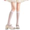 Sheer Knee High Socks for Women Girls Stretchy Silk Stockings Student Girls Stockings Tube Socks Nylons Calf Socks