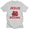 Jésus Est Mon Sauveur La Boxe Est Ma Thérapie T-shirt Pur Coton T-shirts Été Manches Courtes Col Rond Citations de Boxeurs T-shirts