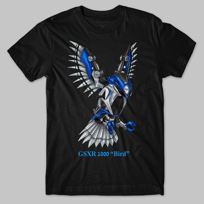 Classic Motorcycle GSXR 1000 Bird Transfiguration Inspired T-Shirt 100% Cotton Summer O-Neck Short Sleeve Casual Mens T-shirt