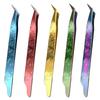 Anti-static Curved Stickers Tweezers High Precision Eyelash Curler  Extensions Grafting