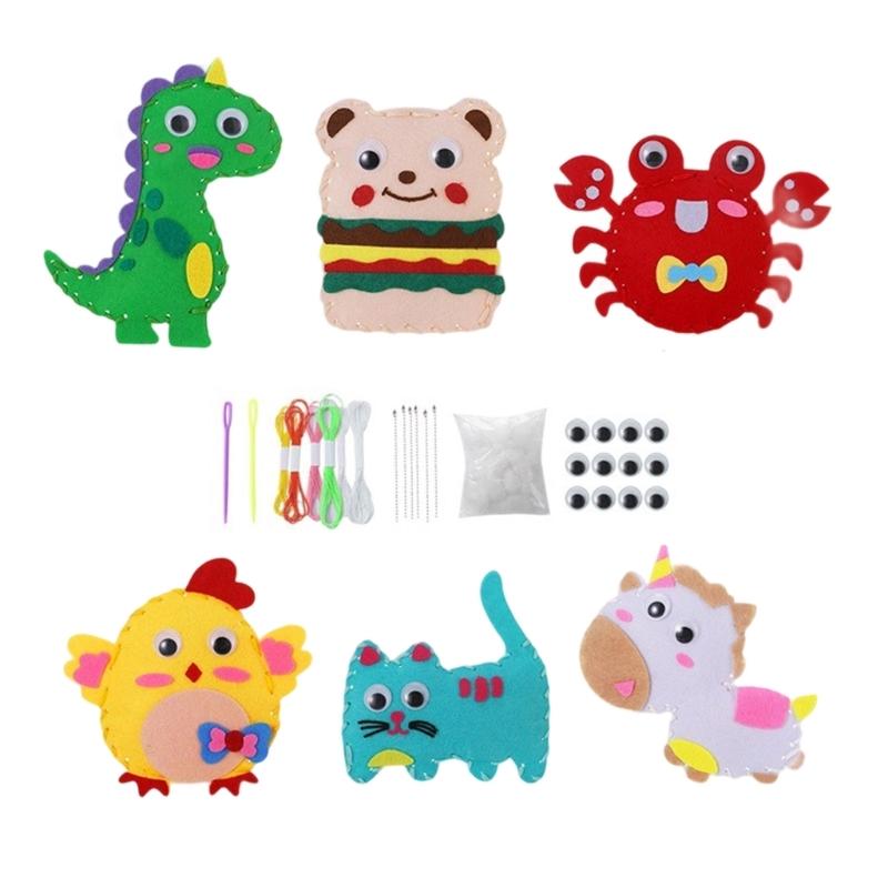 Childrens Nonwoven Fabric Sewing Craft Set Safe Cotton Educational Toy For Creative Bag Design And Motor Skills