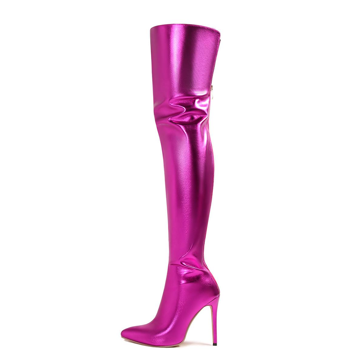 

Sexy thighhigh boots over knee boots rear zipper pointed high heel colored patent leather fashion boots 39 розы красного