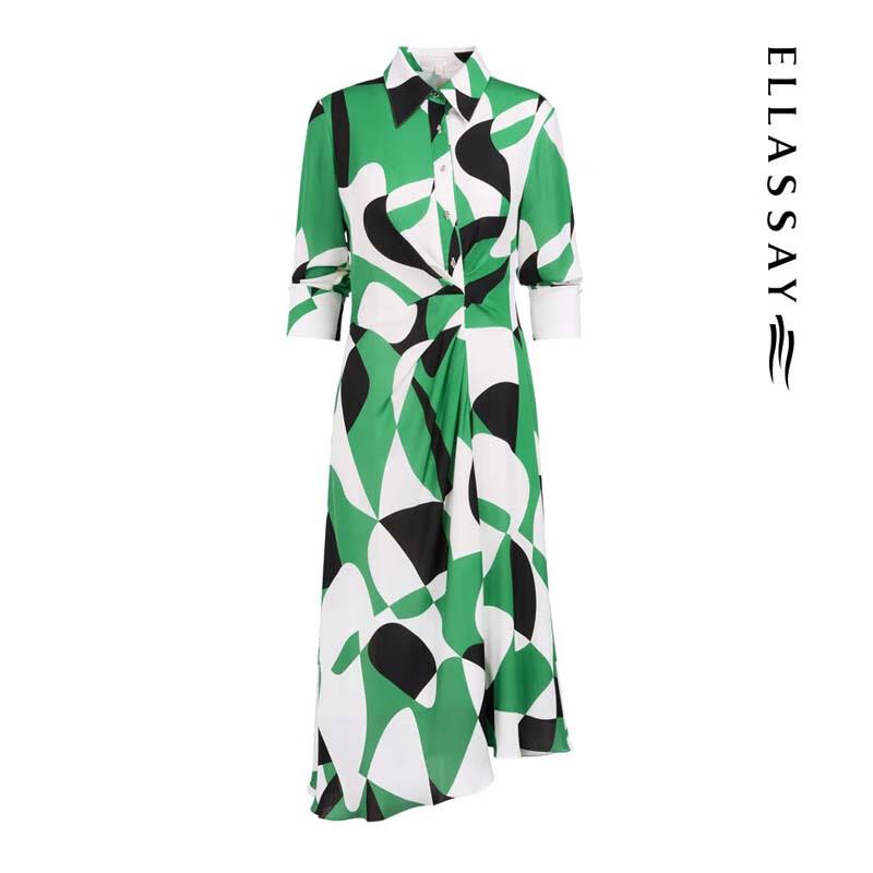 ELLASSAY 3D Tailored Waist-Cinching Mid-Length Dress