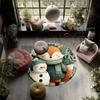 Cute Fox,Round Area Rug,Carpet Rug for Living Room Bedroom Sofa Playroom Decor,Non-slip Floor Mat