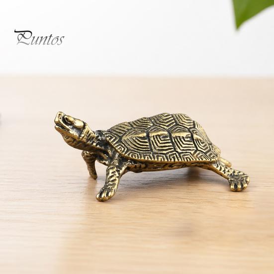 Unique Office Desk Accessories Vintage Metal Turtle Statues, Gold Figurines, Decorative Animal Elegant Brass Statue Ornament, Small Desktop Decoration