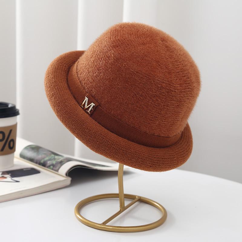 Toamnă Iarnă Pălării cu găleată pentru femei Pălărie din blană de iepure artificială Coreeană Pălărie de bazin Pălărie de pescar Pălărie cupolă Pălărie de lână la modă de iarnă Pălărie caldă îngroșată