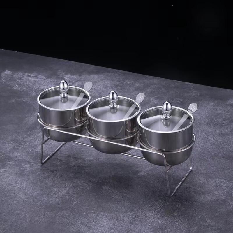 Mailang 3-Piece 304 Stainless Steel Spice Jar Set
