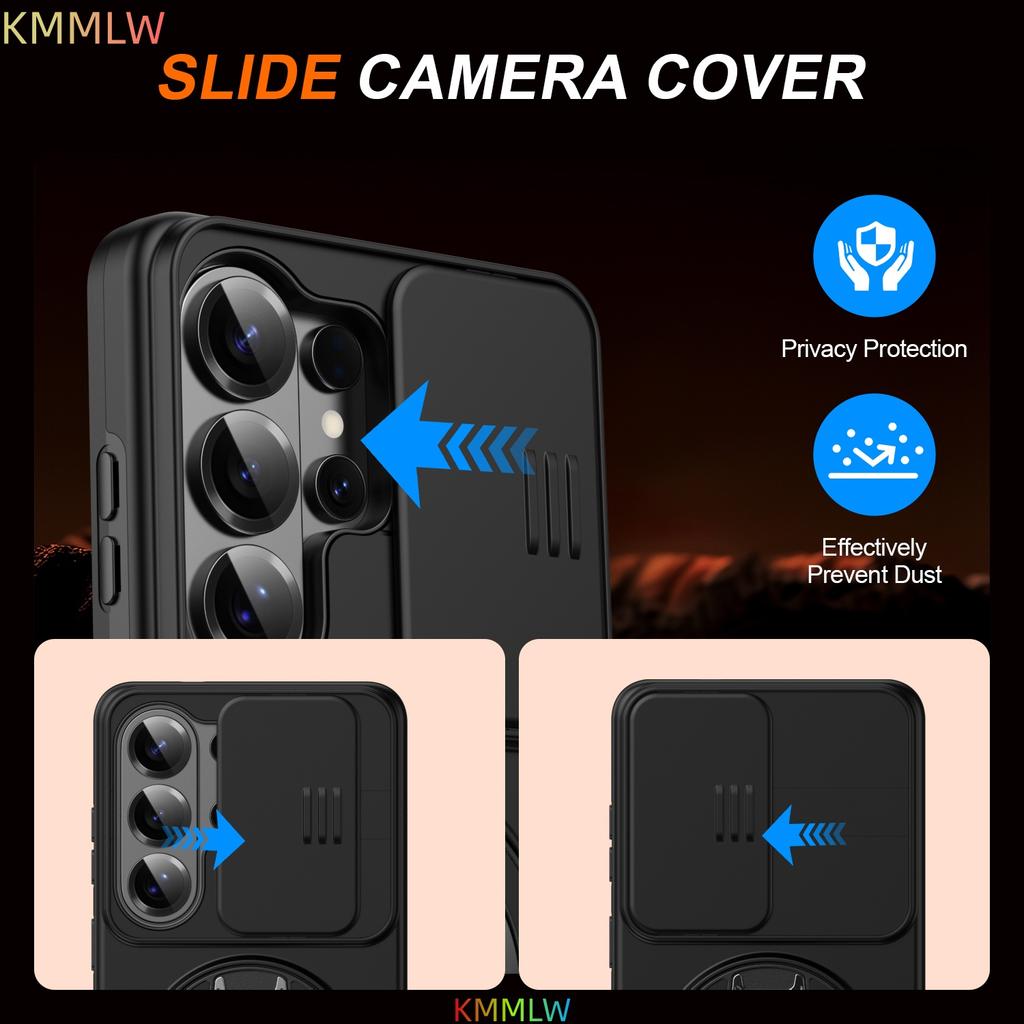 Shockproof For Magsafe Magnetic Case For Samsung Galaxy S26 Ultra S25 S24 Plus S23 Slide Camera Lens Ring Stand Protect Cover