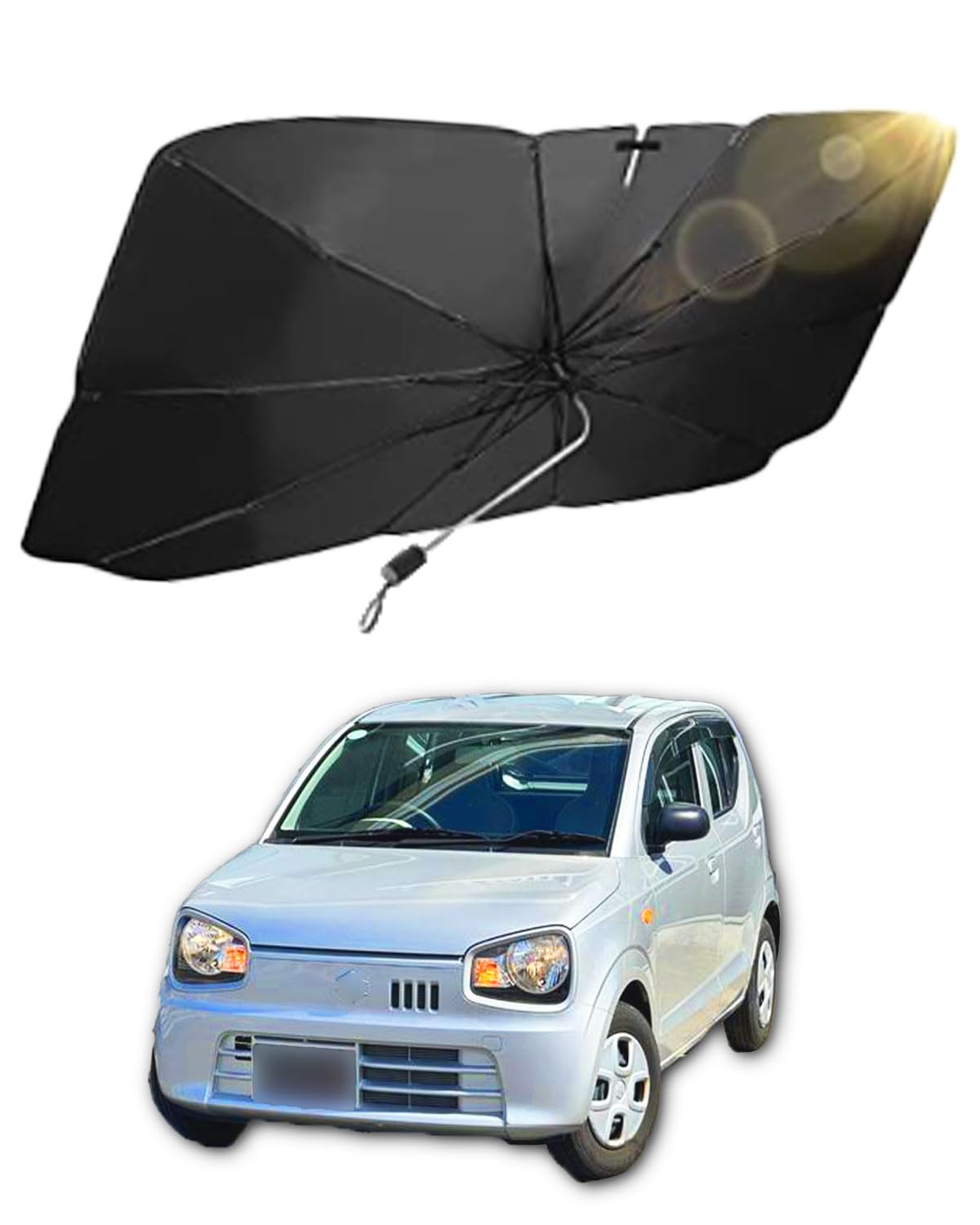 

ALEBANA Alto Carol Front Sunshade with Dashcams and Exterior Car Car Car Convenient Interior [Compatible Recording] Sunshade, Sunshade, Umbrella, чёрный