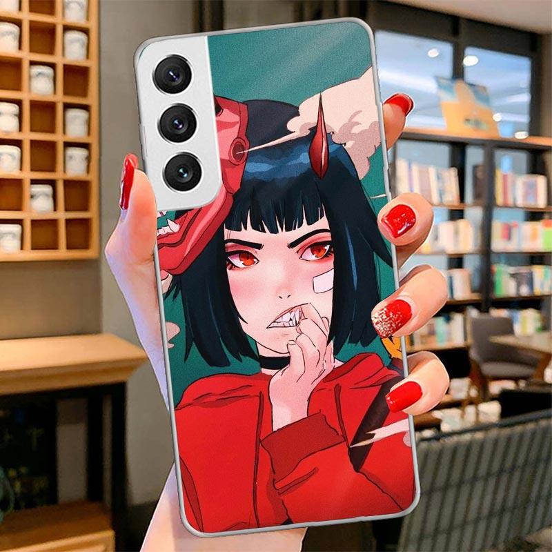 Japanese Style Anime Girl Cover Phone Case For Samsung Galaxy S26 S25 Edge S24 Ultra S23 S22 Plus S21 S20 FE Soft Fundas Shell G