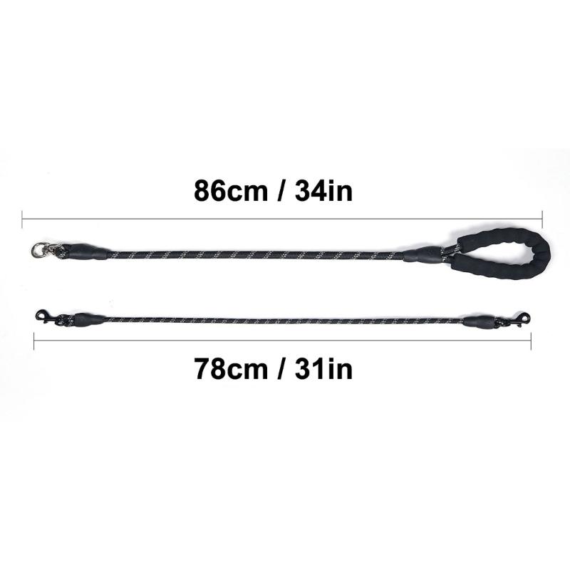 Comfortable Handle Detachable Dog Leashes Reflective Operations Safety Lock and Strong for Daily Outdoor Use