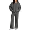 Women's Casual Neck Sweatshirt and Pants Set with Pockets for Fall Winter