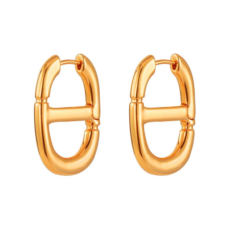 Personality hollow nose earrings women's simple fashion creative ear buckle geometric Internet celebrity earrings tide