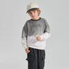 Kids Sweatshirt Loose Long Sleeve Crew Neck Pullover Casual Solid Ribbed Top For Boys Girls Spring Autumn School Daily Wear