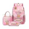 Zaino Scolastico per Bambini e Bambine Zaino Stampato Capibara Set Zaino Grande Capacità Traspirante Set da Tre Pezzi