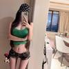 Summer new American sexy Spice Girl wind green U-neck sling vest female slim slim and thin versatile top
