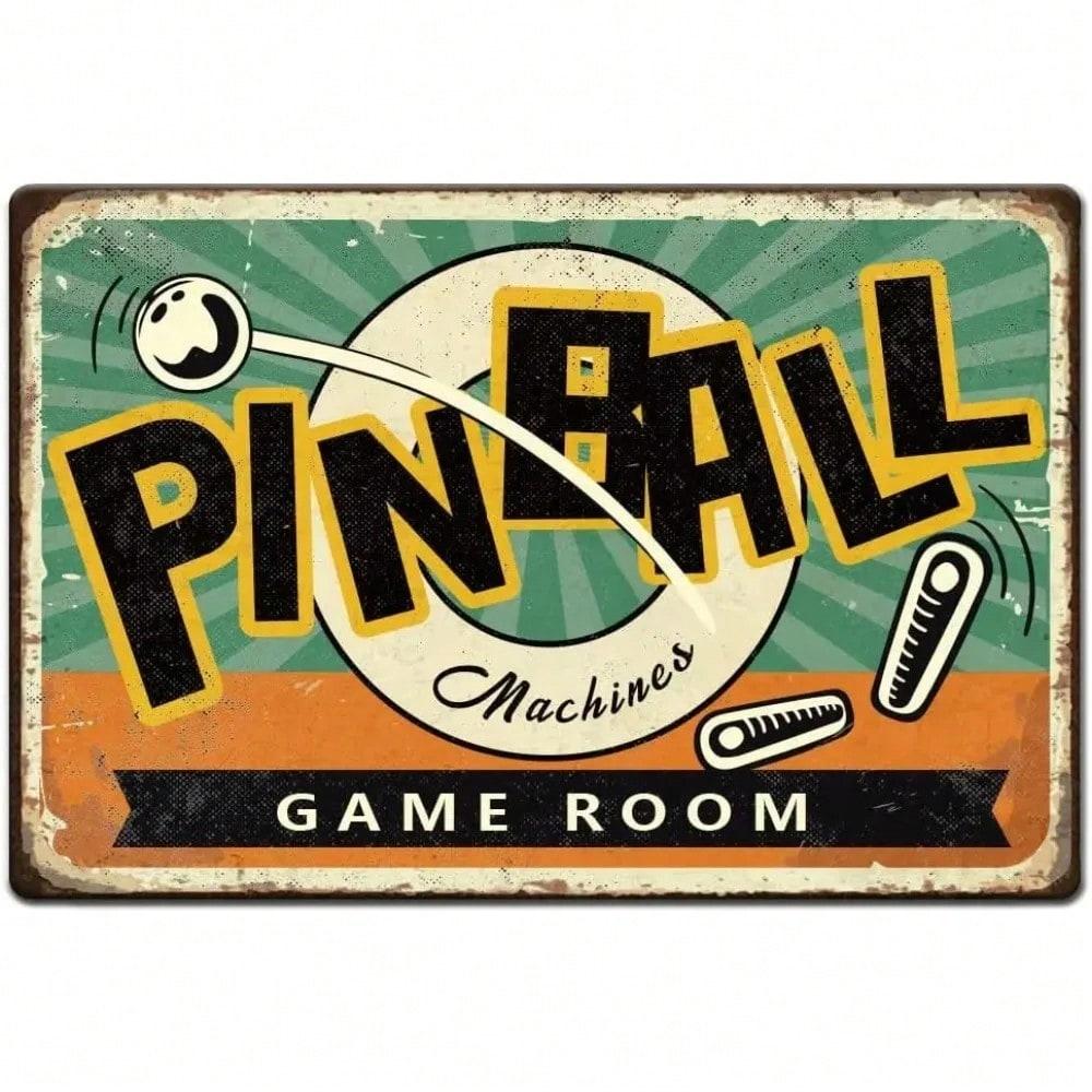 

Vintage Tin Sign Pinball Arcade Wall Art Retro Home Decor Bar Garage Man Cave 20x30 різнокольоровий