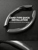Ultra-Thin Carbon Fiber Leather Steering Wheel Cover, Universal for All Car Models & All Seasons, Anti-Slip & Easy Snap-On Insta