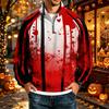 Men's Loose Fit Raglan Sleeve Sweatshirt with Stand Collar and Halloween Print for Parties and Daily Wear