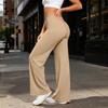 Women's High Waist Straight Leg Yoga Pants with No Toe Design