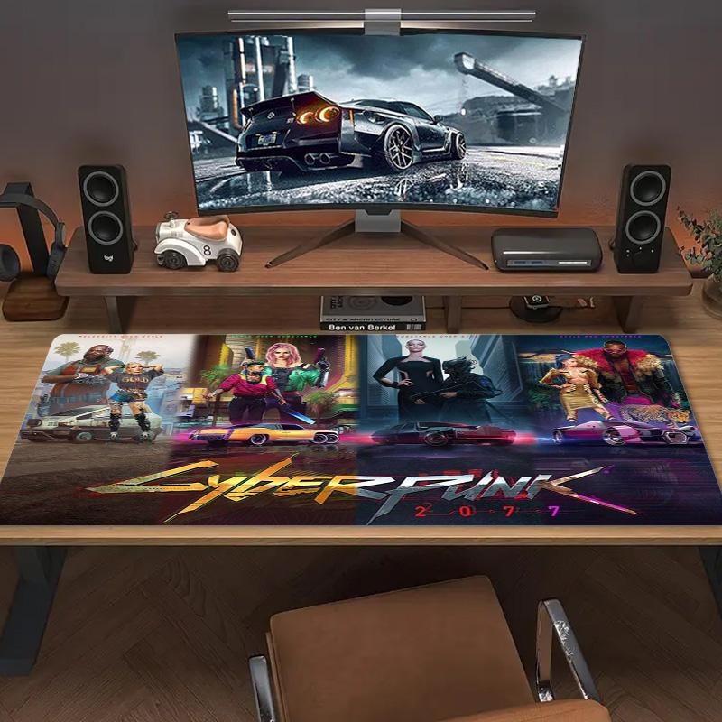 Cyberpunk 2077 Color Mouse Pad Large Gaming Table Cushion Non-slip Laptop Tablet Big Mousepad XXL Mat Mini PC Playmat With Lock edge