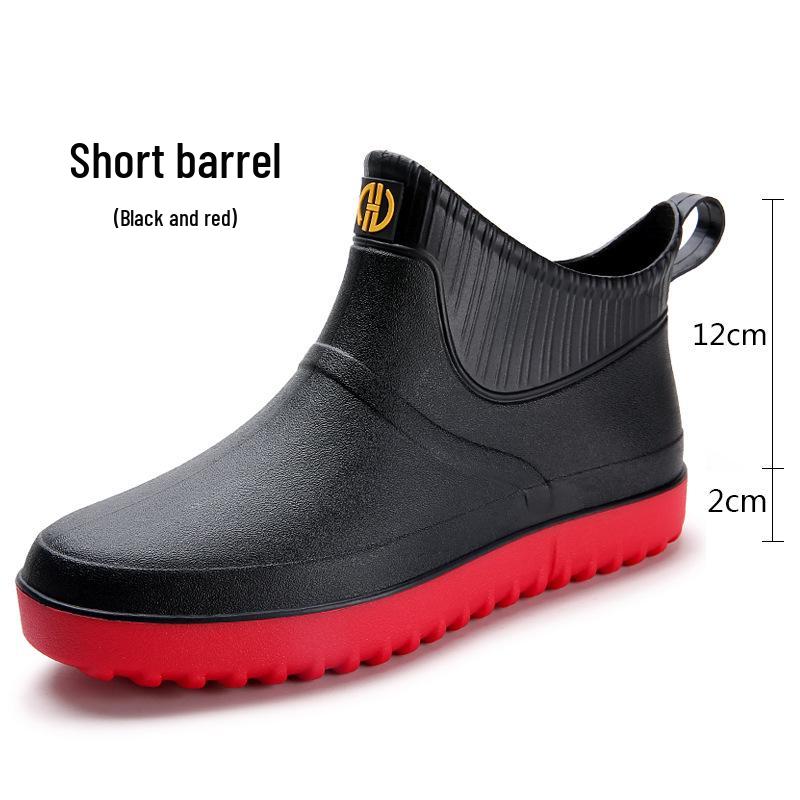 Men's Low-Top Non-Slip Waterproof Rain Boots for Fishing, Men/Women/Teenagers Rubber Shoes