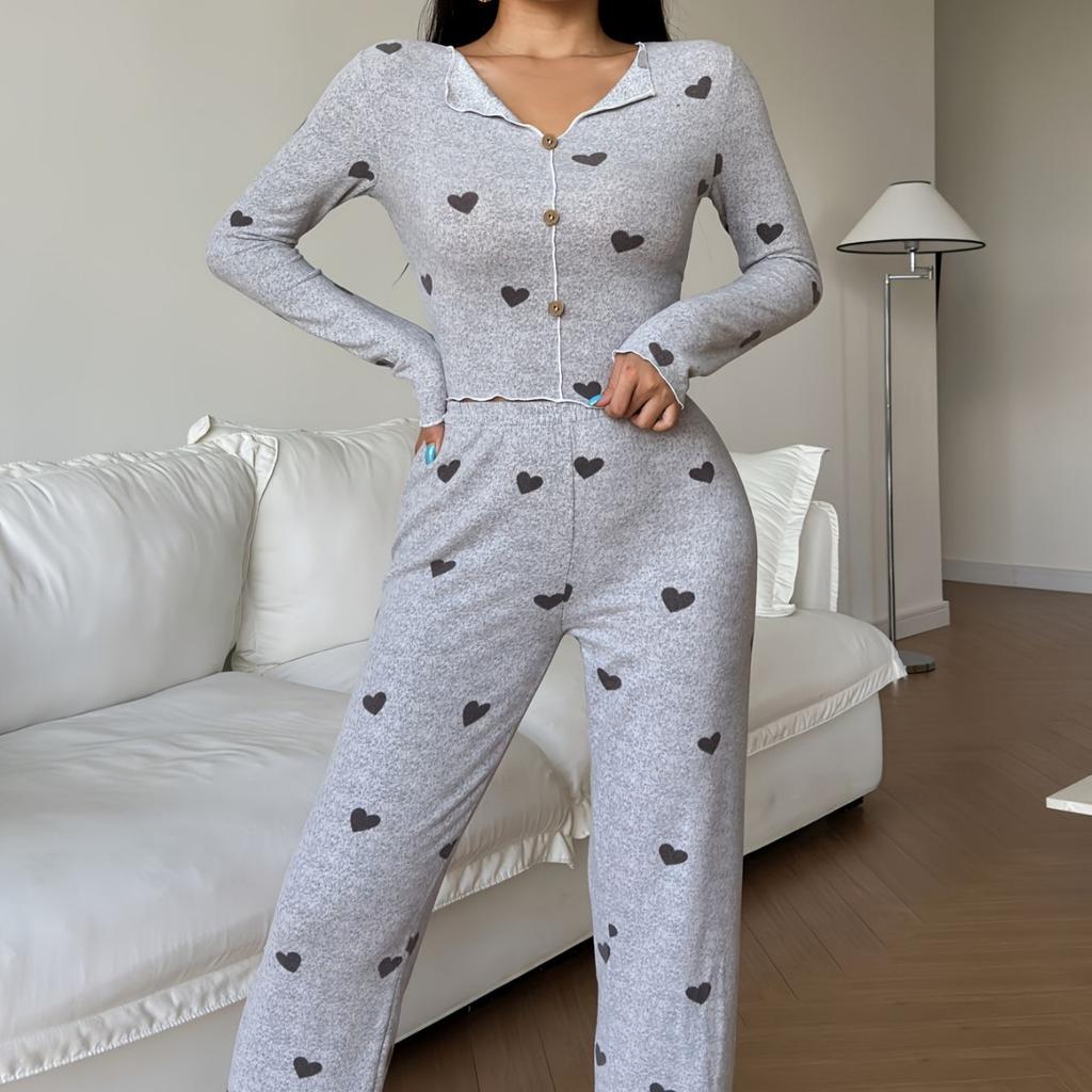 Spring Autumn Pajamas Set for Women Homewear Long Sleeves Shirt Trousers 2 Pieces Sexy Lace Pijamas Sleepwear Loungewear