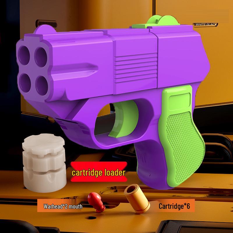 Mingjiangtang COP357 Life Card Toy Gun: Manual Continuous Fire Ejecting Shell Soft Bullet Gun for Kids.