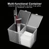 2 Grids Cotton Pads Swabs Container Nail Polish Glitter Powder Organizer Storage Box