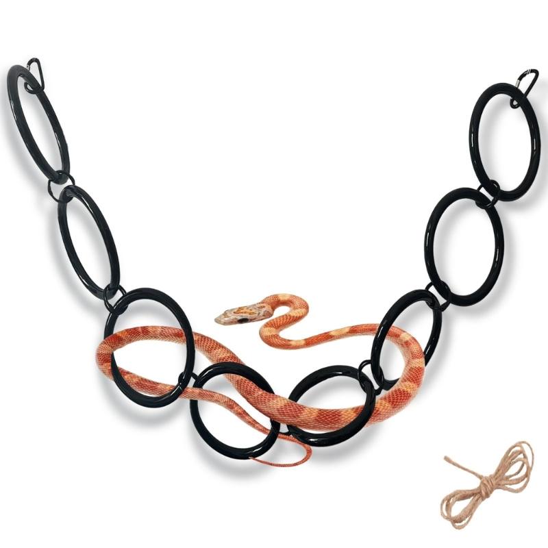 

Adjustable Reptiles Climbing Toy With Plastic Rings Natural Movement Promoter For Snake Lizards Terrariums Exercise Tool 1