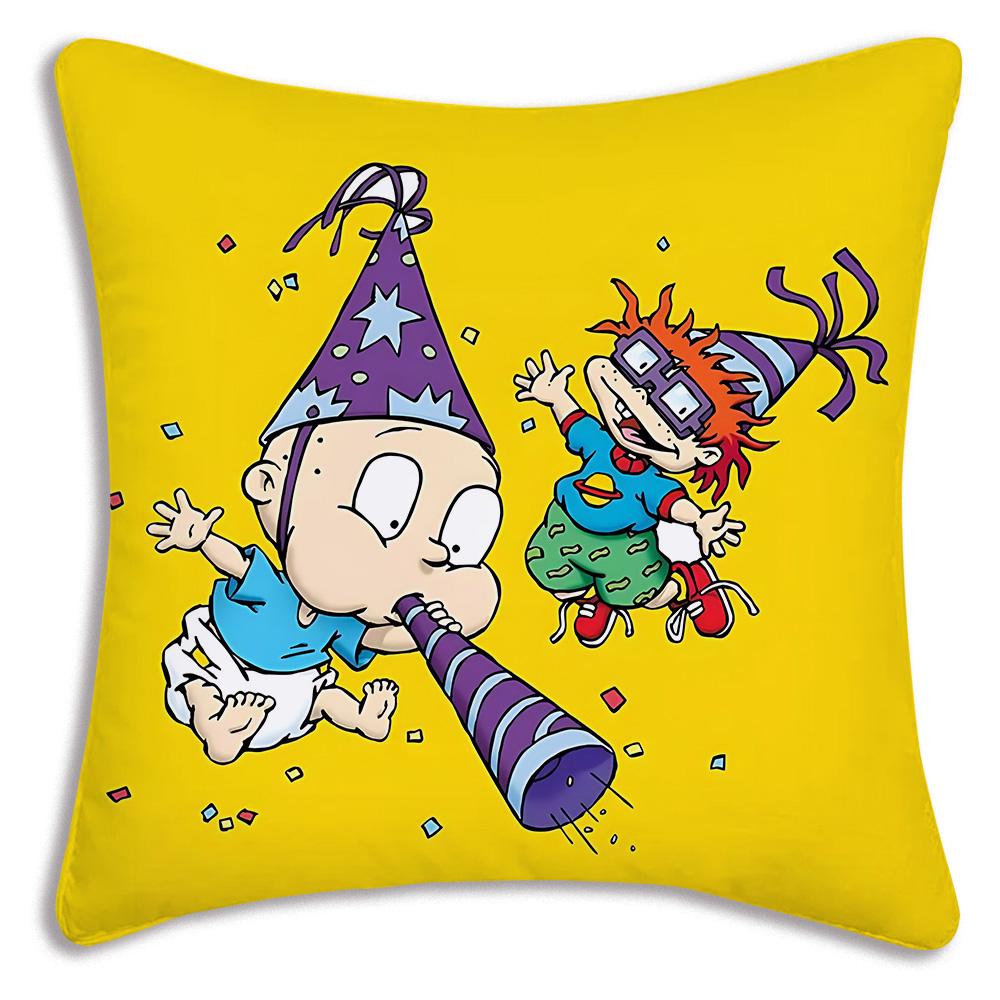 Anime Funny R-Rugrats Pillow Covers Cartoon Sofa Decorative Home Double-Sided Printing Short Plush Cute Cushion Cover