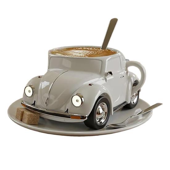 Beetle Shaped Coffee Mug Handmade Resin Beetle Tea Cup Home Office Decor Coffee Mug Gift for Car Fans Beetle Lovers