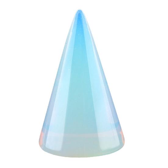 

Crystal Cone Ring Holder Natural Stone Ring Stand Cone Shape Jewelry Display Stand for Retailer Home Storage L