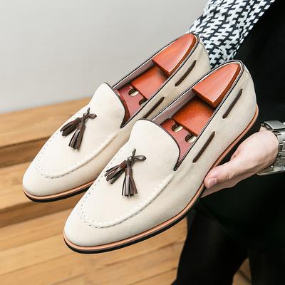 Retro Británico Hombre Puntiagudos Gamuza Borlas Planos Oxford Cuero Zapatos Casual Mocasines Formales Vestir Calzado Sapatos Tenis Masculino